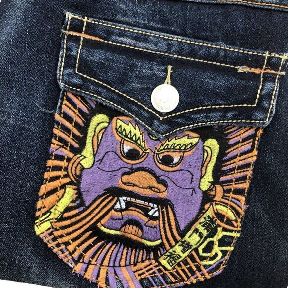 Brand New Vintage True Religion Embroidered Jeans Size 36 JOEY Blue - Picture 12 of 12